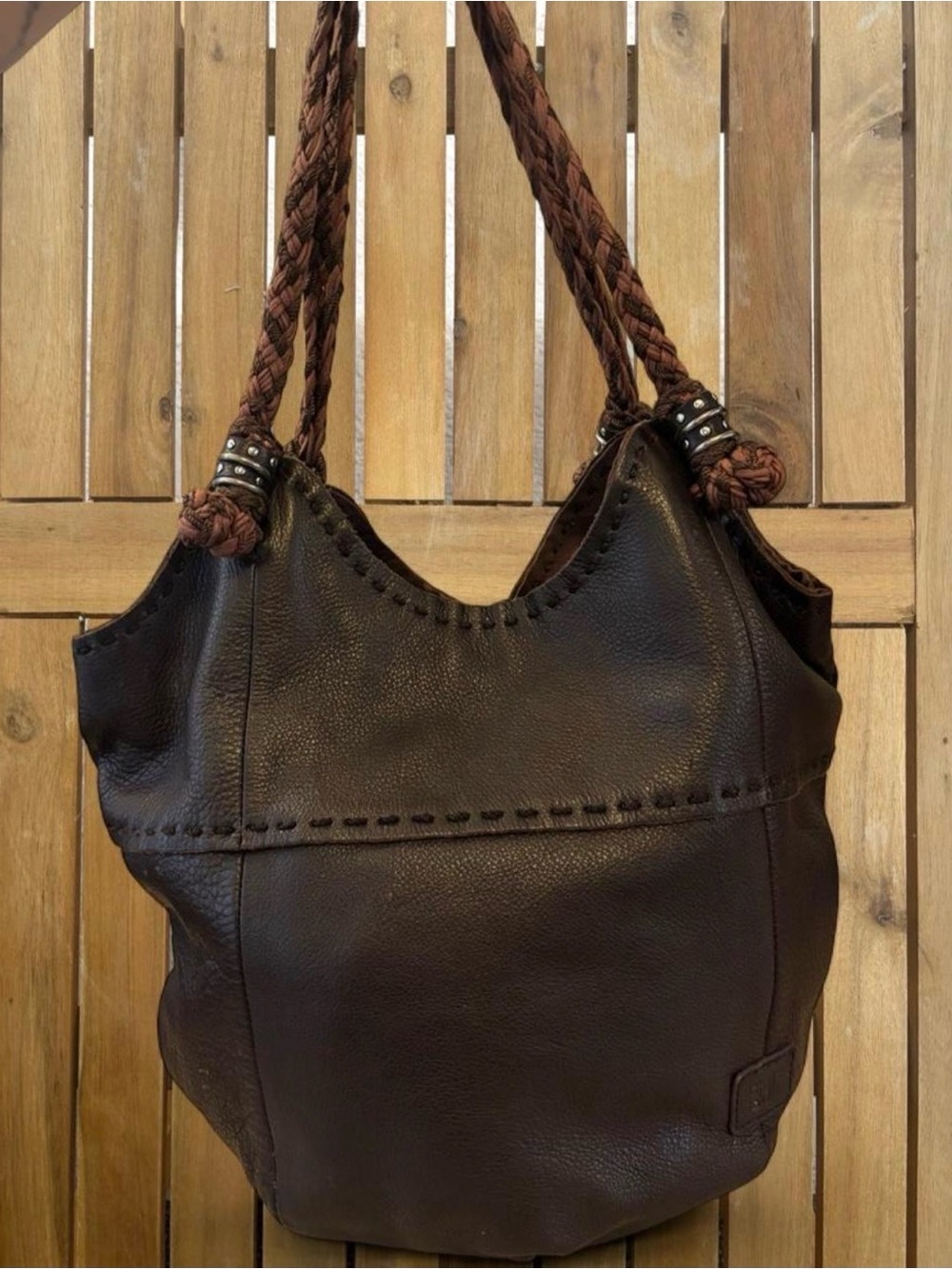 Vintage The Sak Dark Brown Leather Hobo Shoulder Bag 🤎